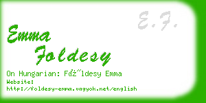 emma foldesy business card